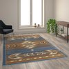 Flash Furniture Blue 6 x 9 Southwestern Style Patterned Area Rug OKR-RG1113-69-BL-GG